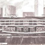 Los Angeles' Metroport, adjacent to Union Station, proposed in 1968. Click to enlarge