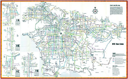 1985 SCRTD bus route map